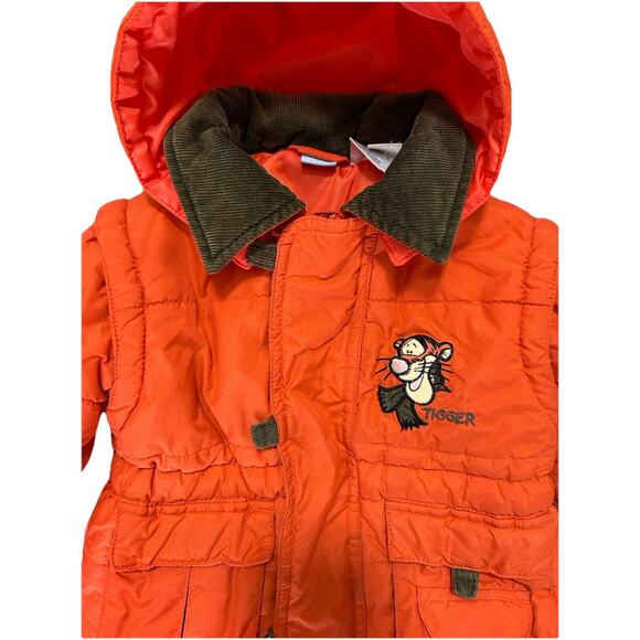 Vintage Winnie The Pooh Tigger Baby Winter Coat Jacket Orange 3-6 Months - Picture 2 of 7